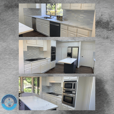 Newly painted white kitchen