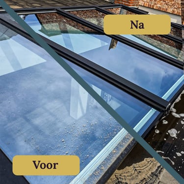 Resultaten van afgewassen glazen dakkoepel