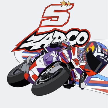 JOHANN ZARCO 5, MOTO GP, DUCATI PRAMAC, DESSIN CARTOON