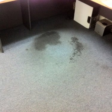 office carpet with oil marks