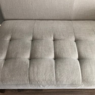 previously light brown sofa with lots of stains now cleaned after professional upholstery cleaning