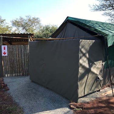 Self catering kitchens at Albizia tented camp in Hluhluwe