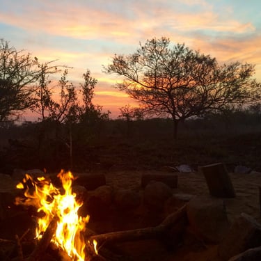 Firepit at Albizia self catering safari tents in Hluhluwe