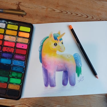 Illustration Einhorn Regenbogen - Janina Jaeckel