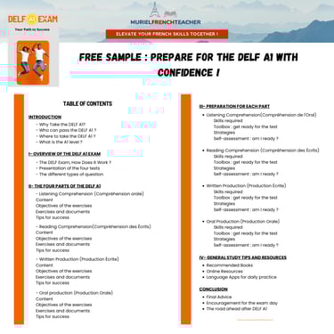 DELF A1 Guide Free Sample