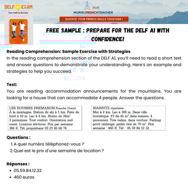 DELF A1 Guide Free Sample