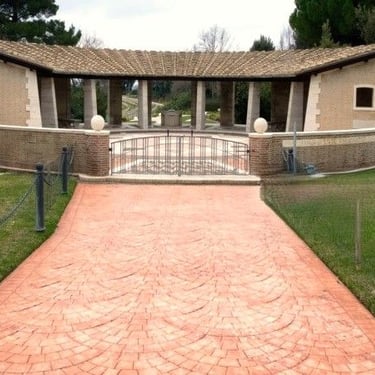 terrasse extérieur terre cuite design