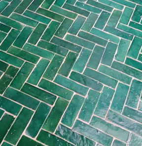carreaux émailles verts turquoises