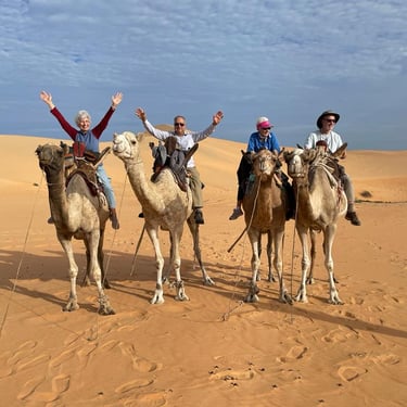 Tourists on Camels in Senegal 