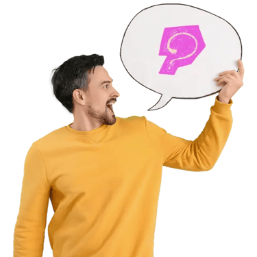 Hombre con interrogación