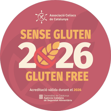 Segell Sense Gluten 2026 de l’Associació Celíacs de Catalunya, amb acreditació oficial per a locals
