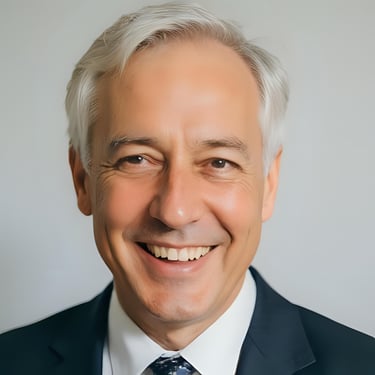 A portrait of an elderly man smiling