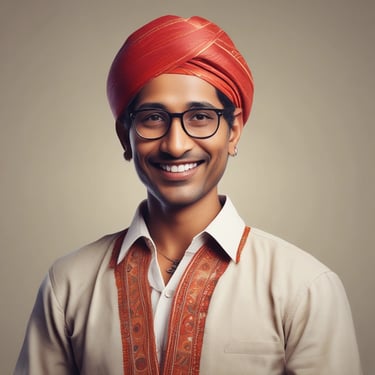 A busy market stall filled with a variety of shiny brass and copper kitchenware and decorative items. The items are stacked high on shelves and tables, reflecting the light and creating a warm, metallic ambiance. A person is sitting among the items, partially obscured by the abundance of metallic goods.