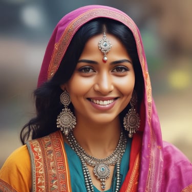 The image features intricately designed brass sculptures placed on the ground in a marketplace. In the foreground, there is a sculpture of a deity with elaborate detailing and a decorative circular backdrop. Textiles and other decorative items are visible in the background, displayed on tables covered with colorful cloths. Several people are blurred in the background, indicating a busy market atmosphere.