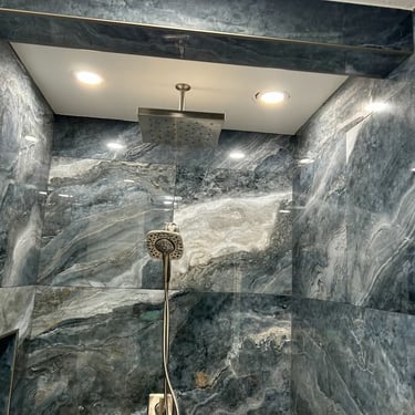 LED recessed lighting install – shower ceiling