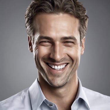 rosto de um empresário sorridente.