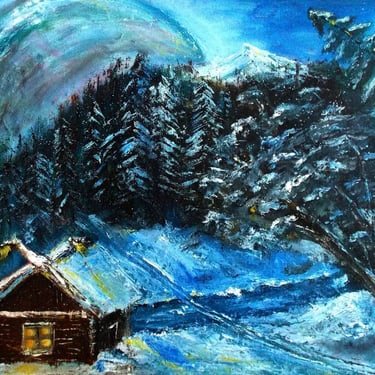 "Winter. Alien Planet" Canvas, oil, 20" x 28" (50 x 70 cm) 380$