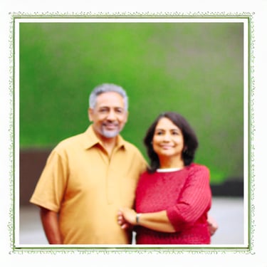 a man and woman standing next to each other