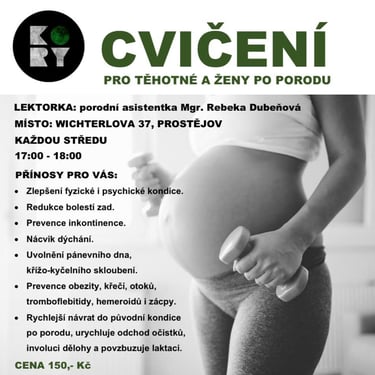 Lekce cvičení pro těhotné a ženy po porodu Prostějov