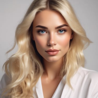 A person stands in the aisle of a store that sells hair extensions and wigs. The shelves and displays are filled with various hair products, including mannequins displaying different hairstyles and packages of synthetic hair. The ceiling has fluorescent lights, contributing to the indoor lighting ambiance.