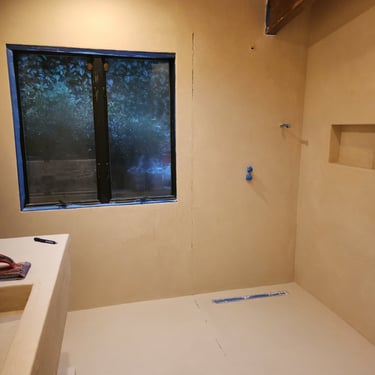 shower: walls and floor