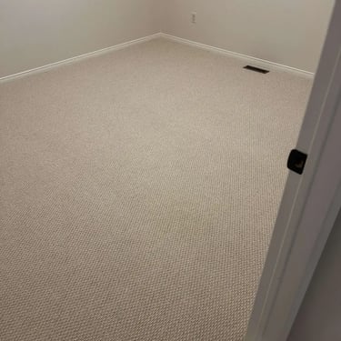 Gladiator beige Berber carpet installed in a bedroom – durable and textured flooring for a clean, modern look in London, On