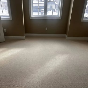 Ace low pile berber carpet installed wall-to-wall in master bedroom of Westmount London Ontario residential home