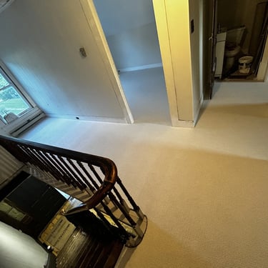 Ace low pile berber carpet installed wall-to-wall in hallway and bedrooms of London Ontario residential home