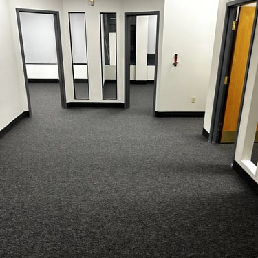 Academy commercial carpet installed wall-to-wall in office space in Downtown London Ontario, durable and professional floorin