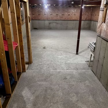 Melford 102 low pile carpet installed in unfinished basement in London