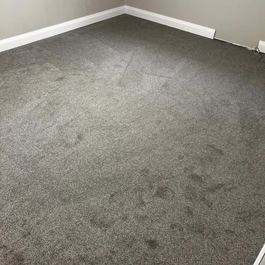 Melford Freckle carpet installed in Byron bedroom – cozy low pile carpet in a warm, modern shade in London, Ontario.