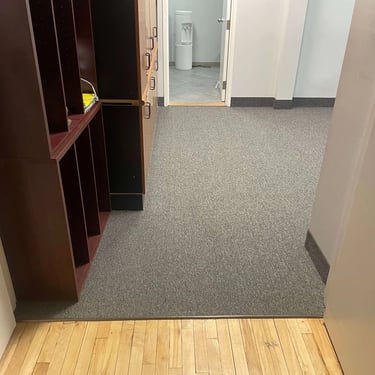 Streaming Aspect commercial carpet installed in board room – durable office and conference carpet, London Ontario.