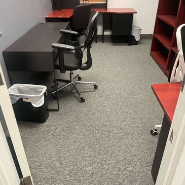 Streaming Aspect commercial carpet installed in office room – durable and stylish carpet, London Ontario.