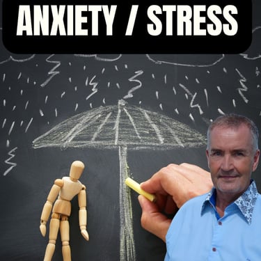 Peaceful client experiencing stress relief with online hypnotherapy.