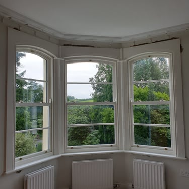 Traditional triple bay window replacement in Belfast