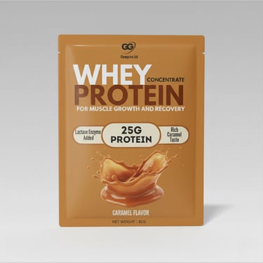 Glowgains whey protein caramel