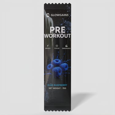 glowgains preworkout sachets blue raspberry