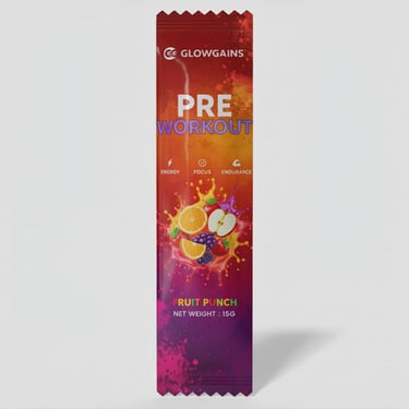 glowgains preworkout sachet fruit punch