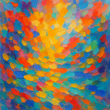 a painting of a colorful abstract painting of a colorful sky