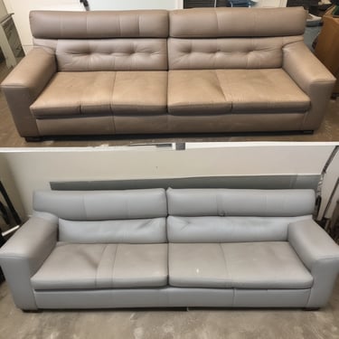 A close-up view of a piece of furniture with a textured, ribbed fabric surface in a warm, earthy brown color, forming a smooth, gently curving shape. The seat cushion is upholstered in a solid, muted green fabric, providing a contrasting texture and color.