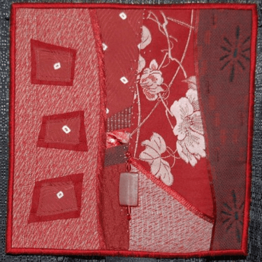 Red Kimono by Lu Peters. Art quilt.