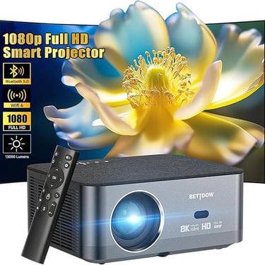 Bettdow Projetor 4k 8k 13000 Lumens Hd 1080p Compatível Completo De Android 12, Smart Projetores Ret