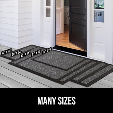 100% Waterproof All-Season WeatherMAX Doormat 35x23, US Designed Natural Rubber, Stain and Fade Resi