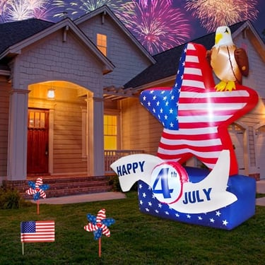 patriotic inflatable with flags