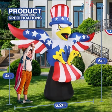 6' inflatable patriotic eagle
