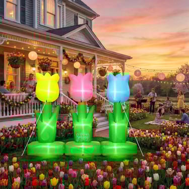 6 feet inflatable tulip flowers decoration