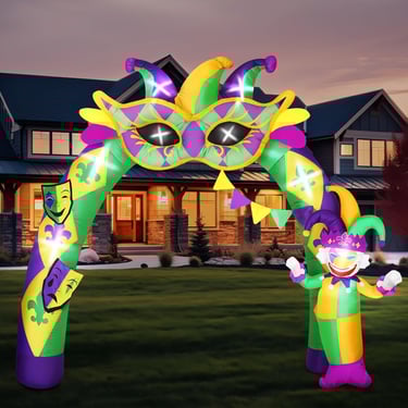Inflatable outdoor Mardi Gras arch