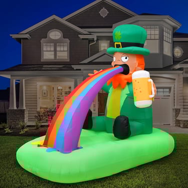 Inflatable leprechaun with rainbow 