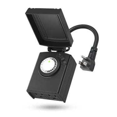 BN-LINK 24 Hour Heavy Duty Mechanical Timer, Outdoor Timer Outlet Waterproof with 30 Minutes 
