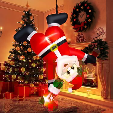 inflatable Santa indoors